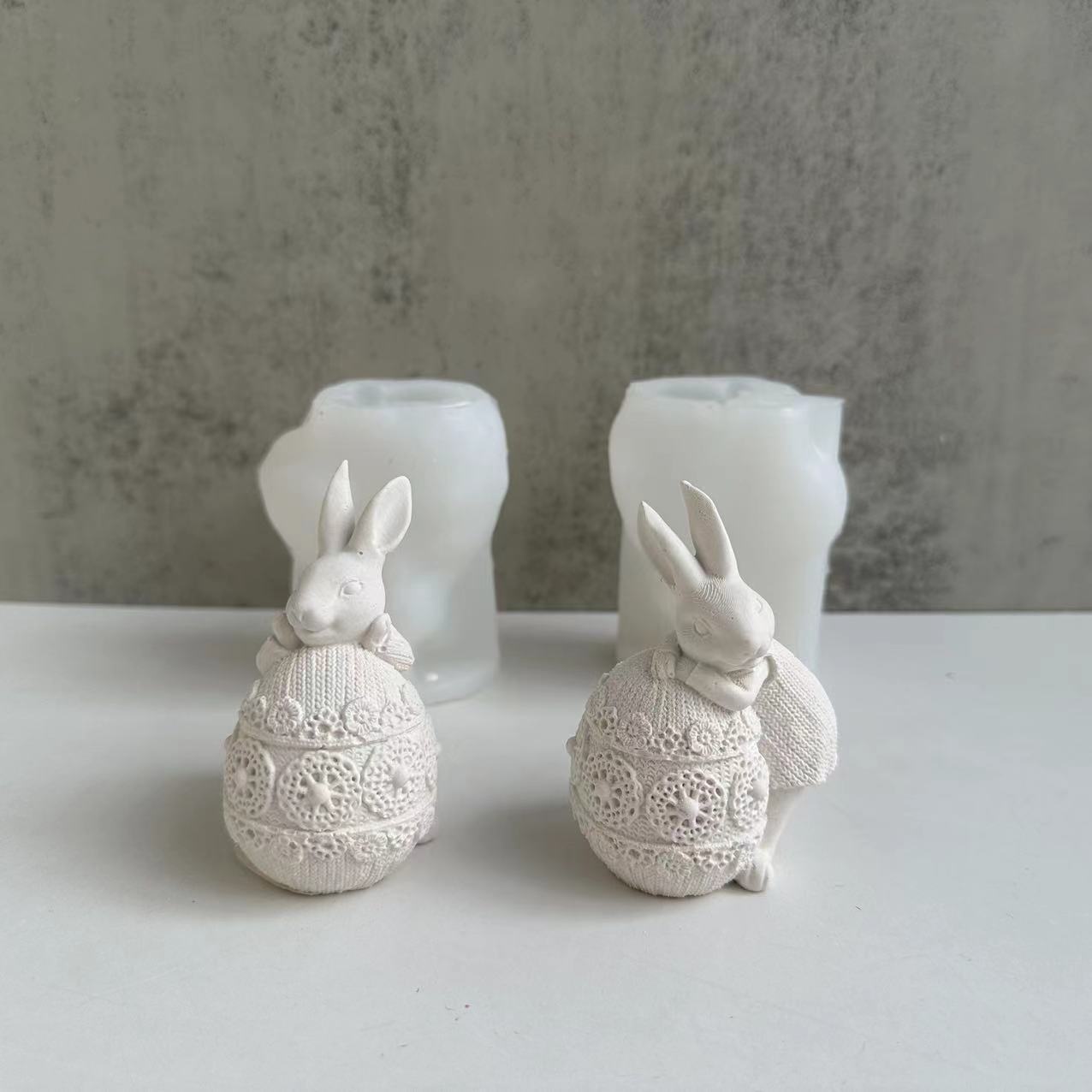 Colorful Egg Rabbit Silicone Candle Mould